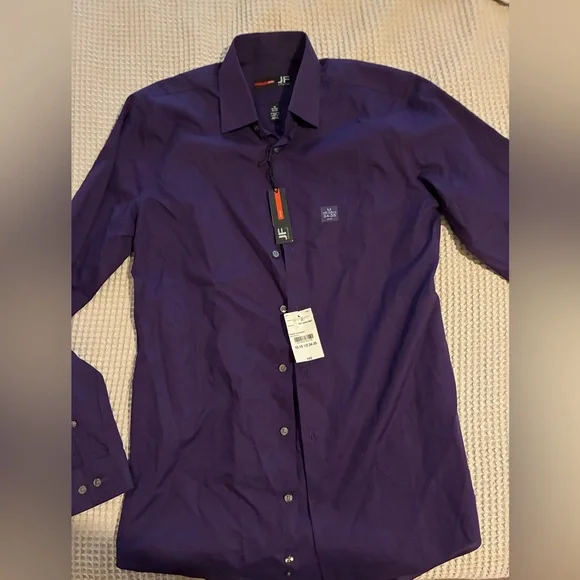 JF J.Ferrar Men’s Deep Purple Dress Shirt, 15-15.5, Medium, NWT - Picture 2 of 4